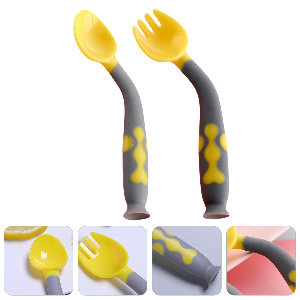 Baby Food Eating - 1Set Baby Spoon Fork Set Food