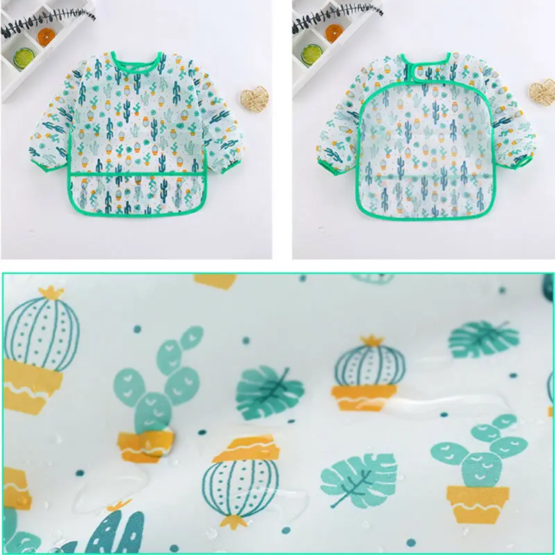 1Pcs Cute Baby Bibs Toddler Wa - огляд і ціна Bib Long Sleeve