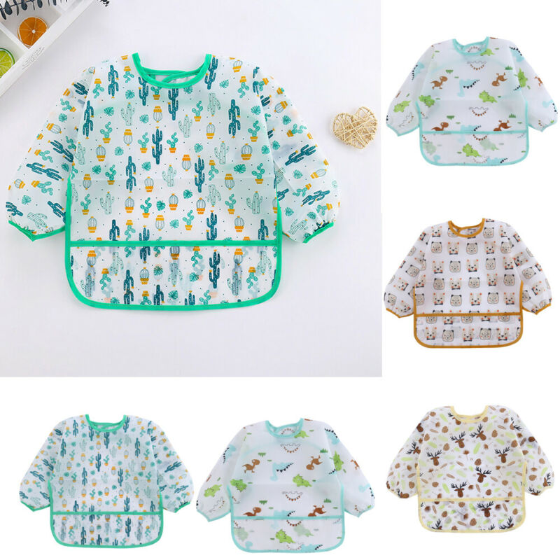 1Pcs Cute Baby Bibs Toddler Wa - огляд і ціна Bib Long Sleeve