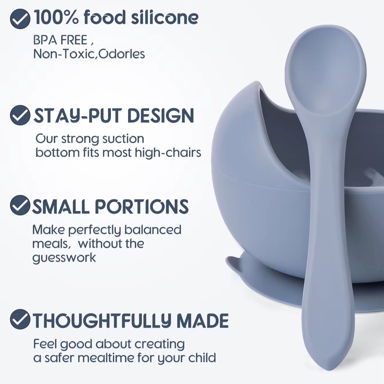 2PC Silicone Sucker Bowl Feedi - огляд і ціна Baby Food Eating