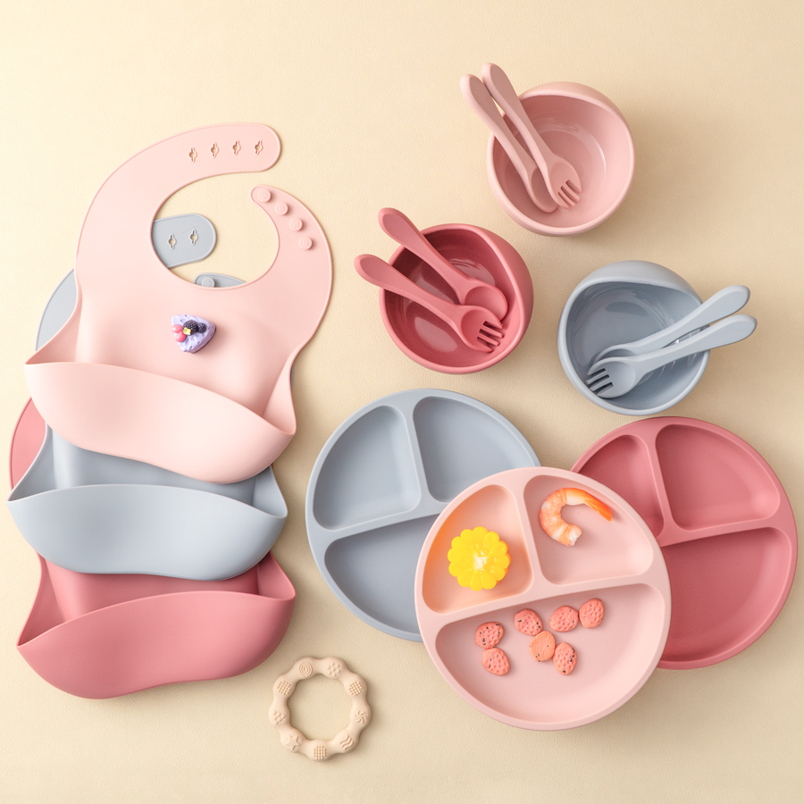 5Pcs Baby Silicone Feeding Set - огляд і ціна Baby Food Dinner