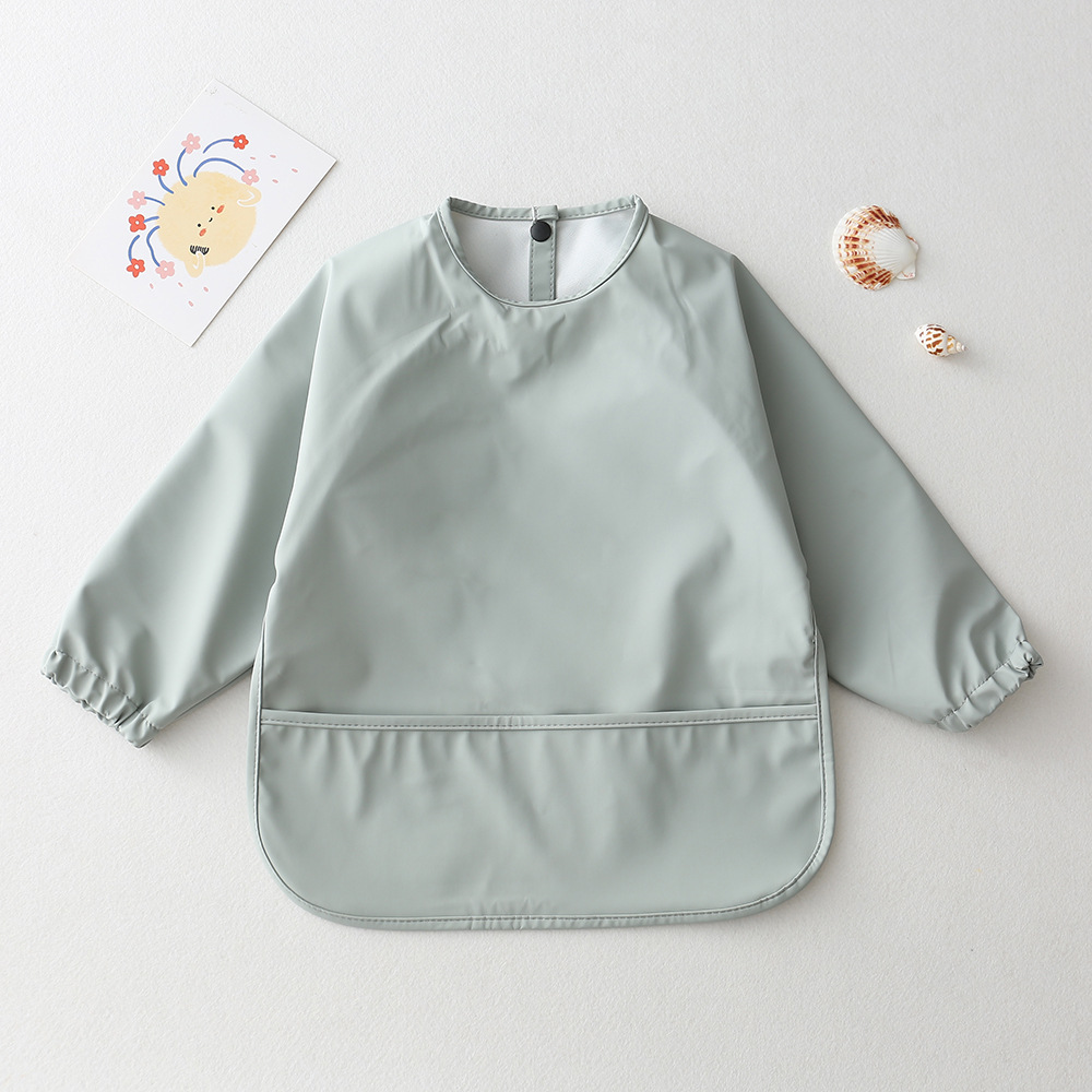 Solid Color Baby Feeding Bibs  - огляд і ціна Bib Long Sleeve