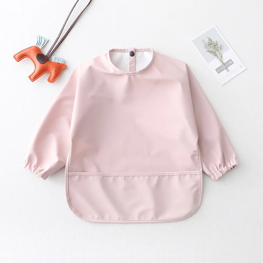 Solid Color Baby Feeding Bibs  - огляд і ціна Bib Long Sleeve