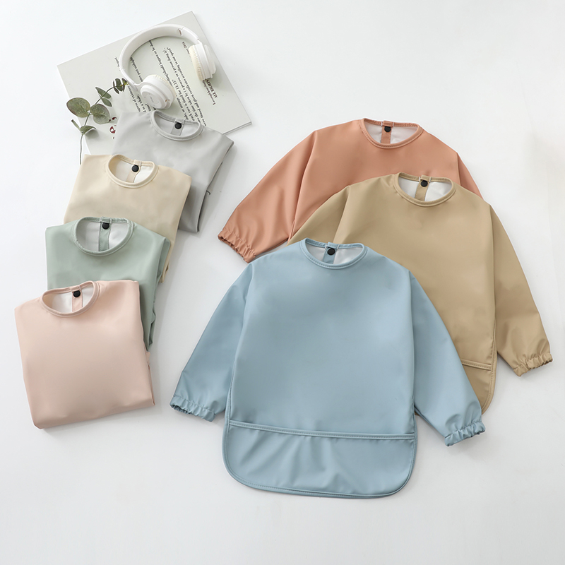 Baby Bibs Burp Cloth Solid Col - огляд і ціна Bib Long Sleeve