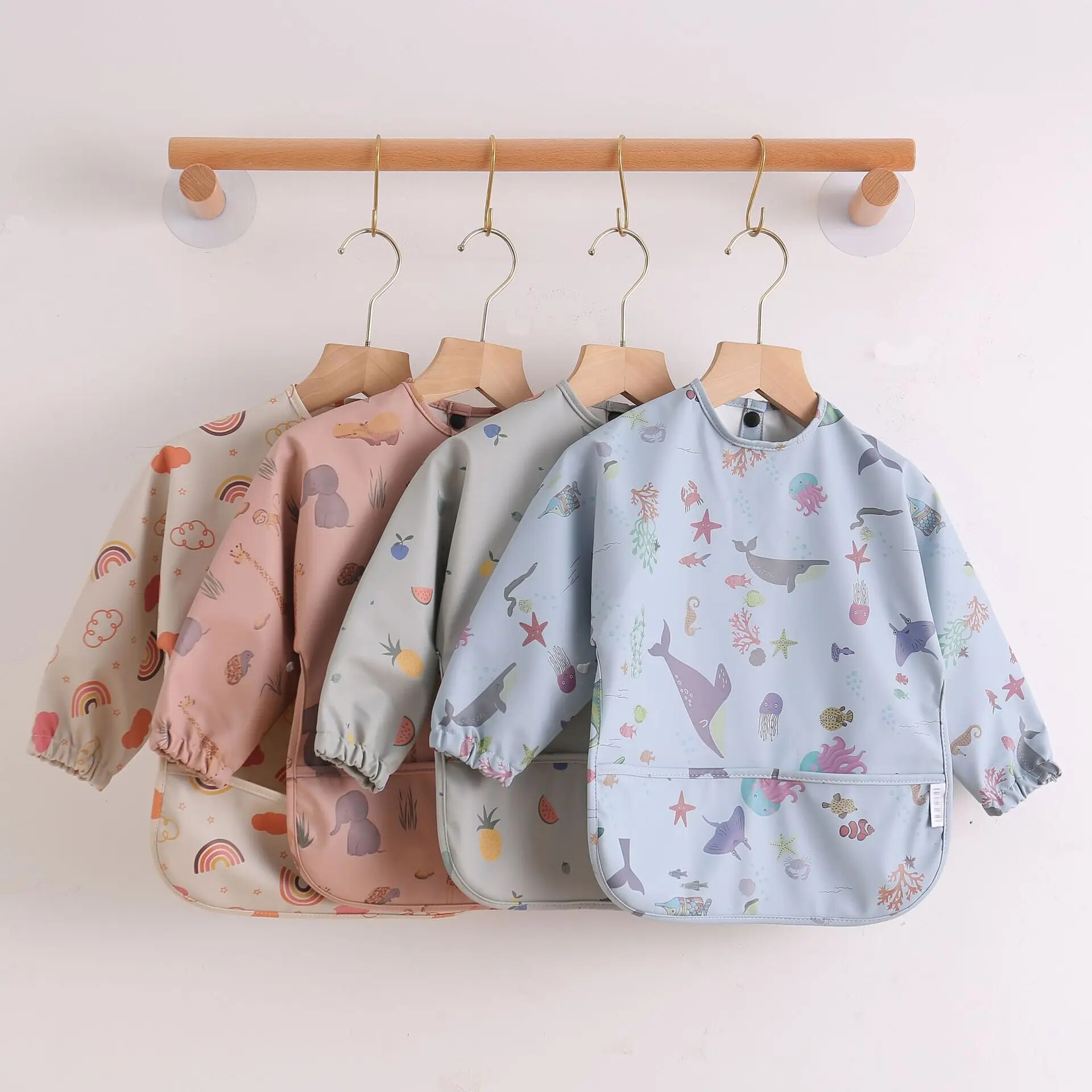 1pcs Children Feeding Aprons L - огляд і ціна Bib Long Sleeve