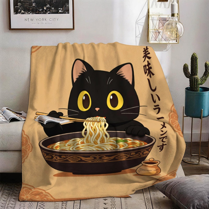 Cute Cat Ramen Throw Blanket T - огляд і ціна Baby Food In Japan