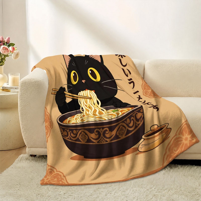 Cute Cat Ramen Throw Blanket T - огляд і ціна Baby Food In Japan