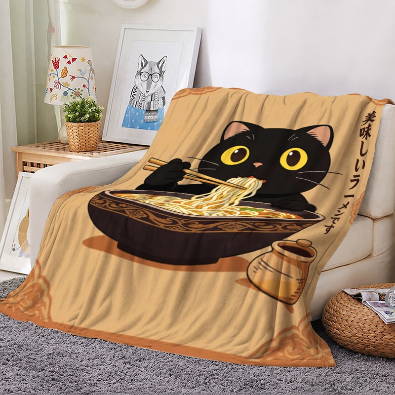 Cute Cat Ramen Throw Blanket T - огляд і ціна Baby Food In Japan