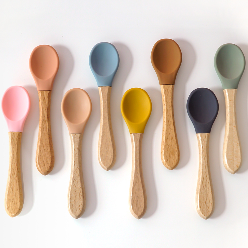 Feeding Wooden Handle Silicone - огляд і ціна Baby Food Eating
