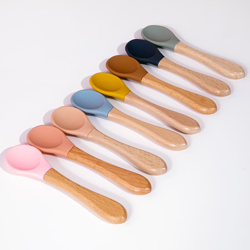 Feeding Wooden Handle Silicone - огляд і ціна Baby Food Eating